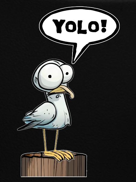 Möwe Sprechblase Yolo