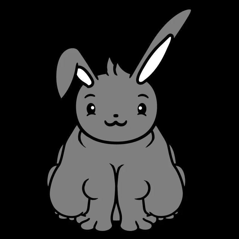 Fat Bunny Sitting Overweight Fat Hungry Funny