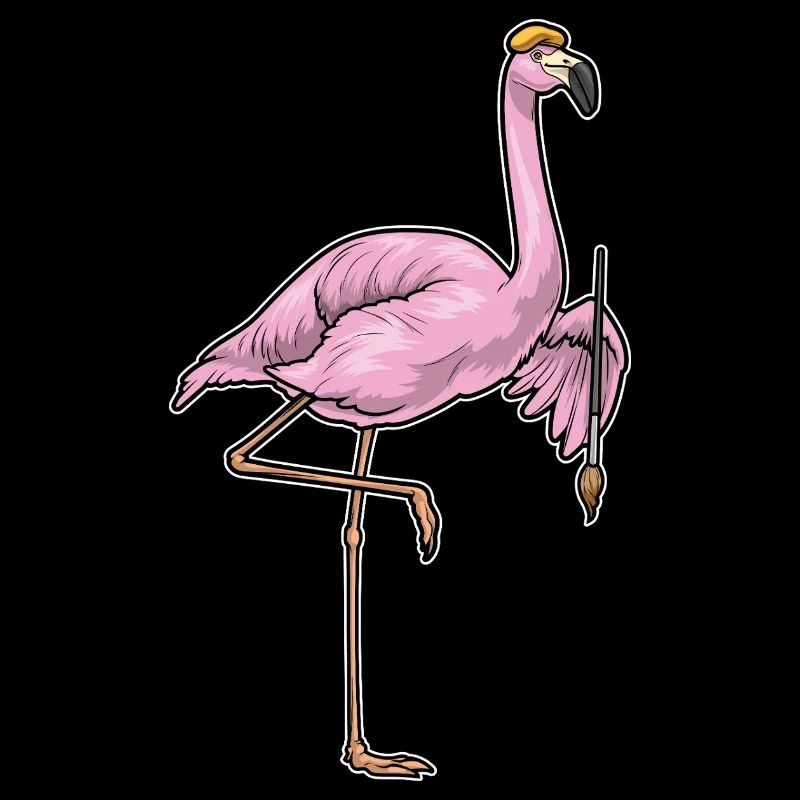 Flamingo Maler Pinsel Malen