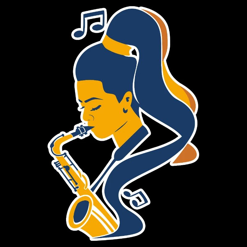 Saxophonspielerin Comic Look