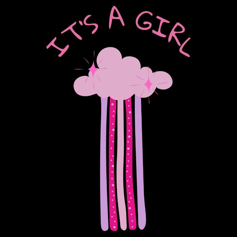 It's a Girl - Pink Cloud with Glitter for Party