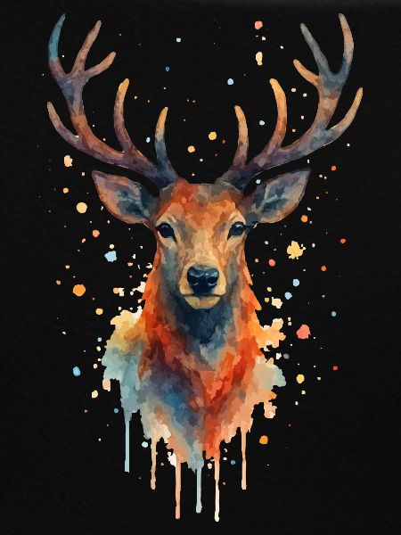 hirsch aquarell