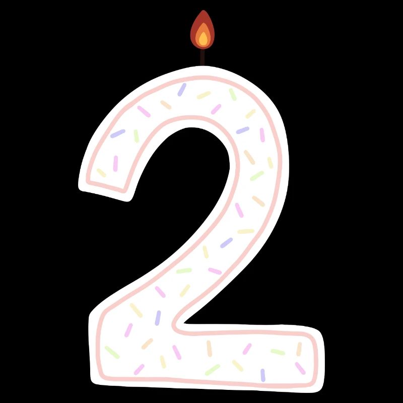 Bougie d’anniversaire numéro deux graphique