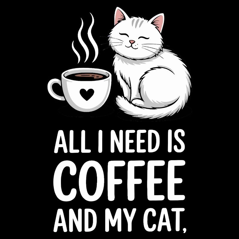 Coffee And Cat Saying Caffeine Lover