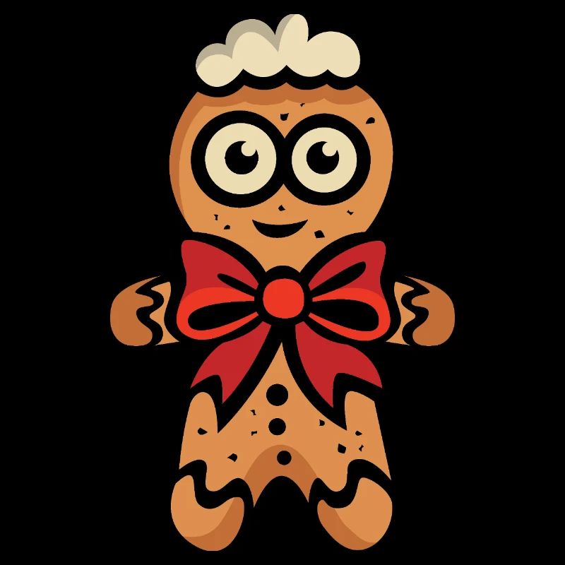 Gingerbread man with red ribbon