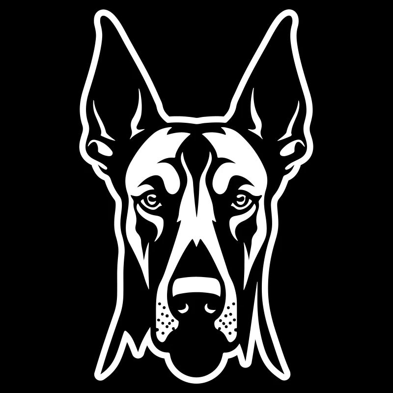 Tête de chien Doberman