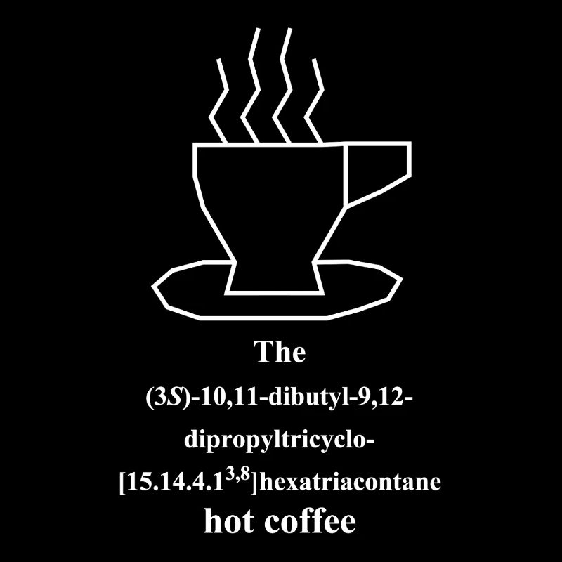 café chaud - IUPAC Nerd Humour - Chimie - blanc