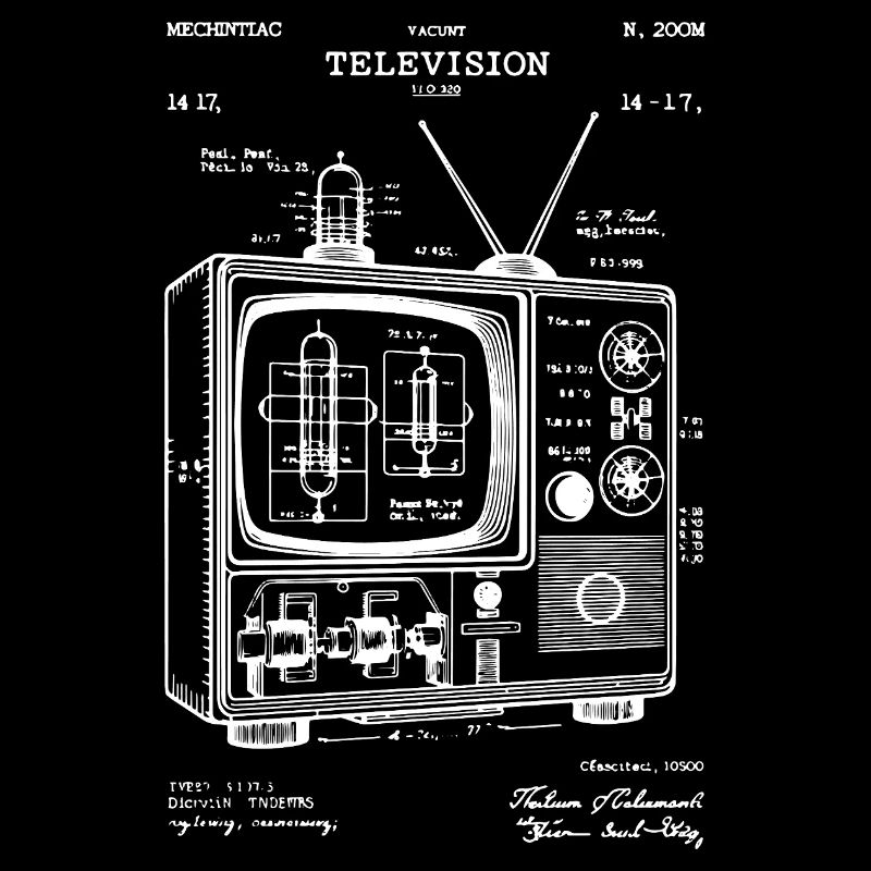 Vintage Fernseher Schaltplan Bauplan Patent Kunst