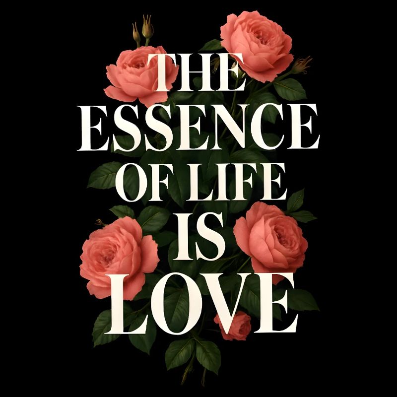 Roses Love Typography Vintage Design