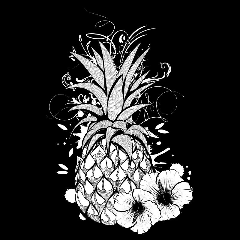 Ananas orné avec une touche florale tropicale