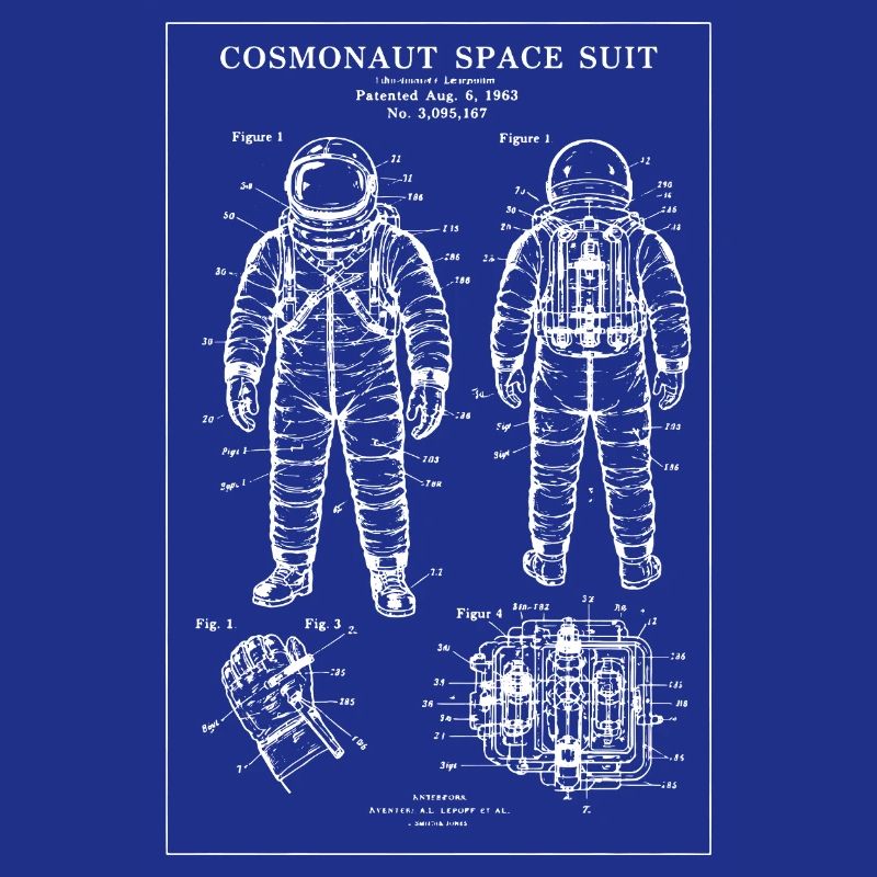 Plan de la combinaison spatiale du cosmonaute