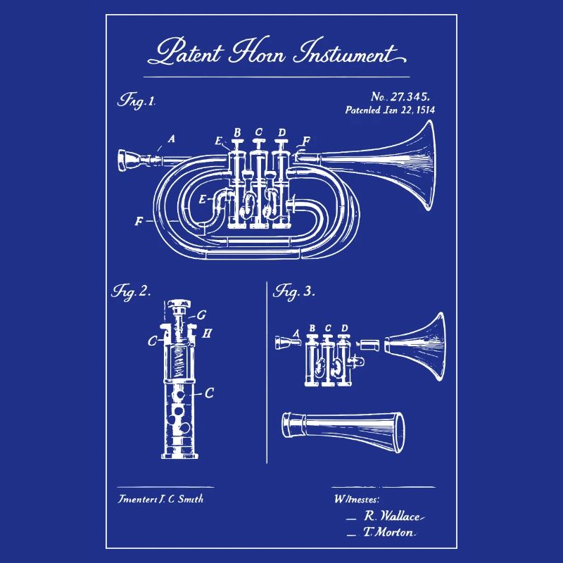 Schéma de plan de l’instrument à corne