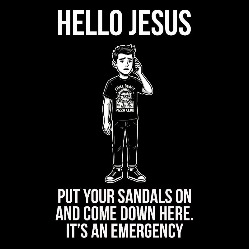 Hello Jesus - Funny Internet Meme - Dark