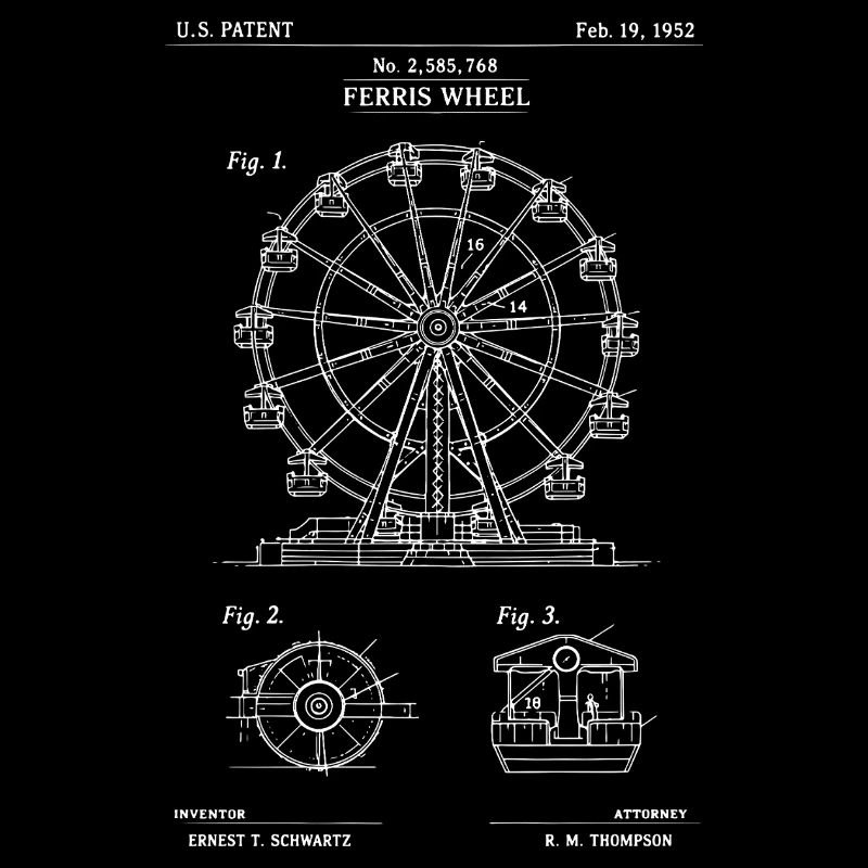 Blueprint Ferris Wheel Sketch