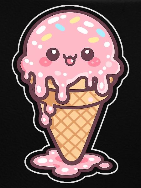 Kawaii Eiscreme mit Sprinkles