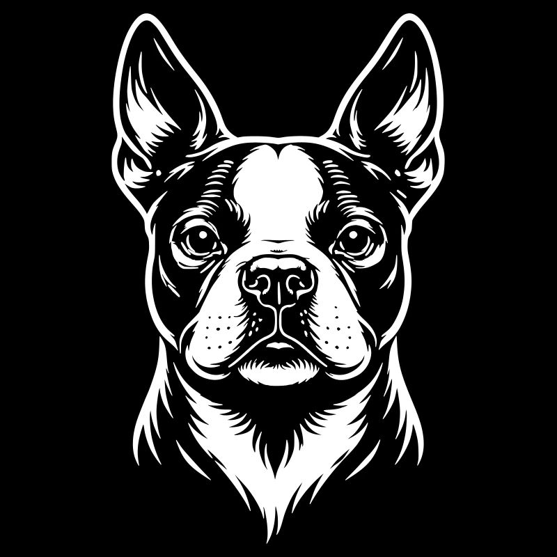 Tête de Boston Terrier