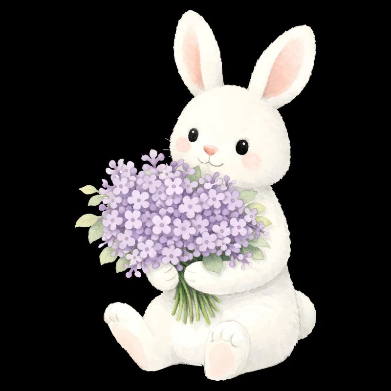 Hase mit Flieder Illustration 