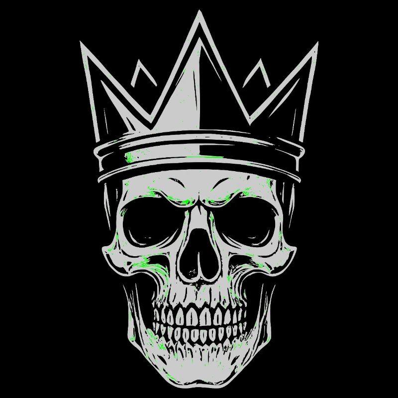 Motif de crâne couronne pour les éventails de crâne et de roche