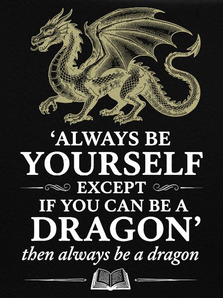 Dragon Quote – Fantasy Spruch Design