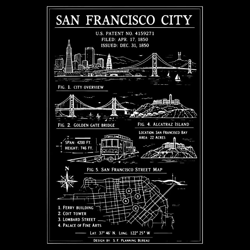 San Francisco City Sketch Map