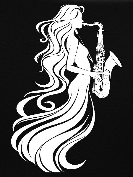 Saxophone Player Drawing