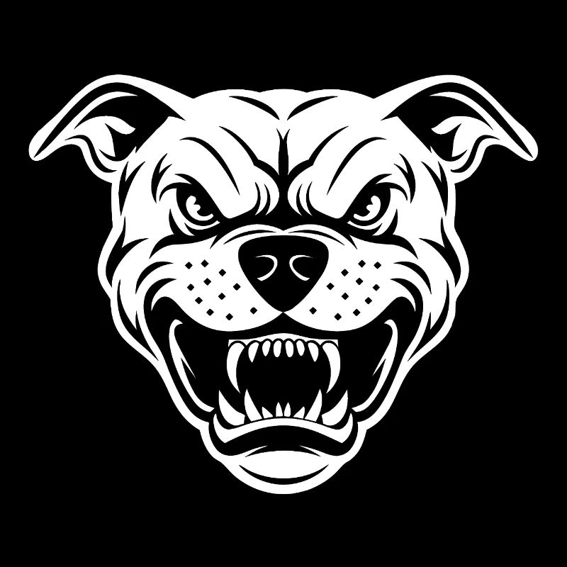 Angry dog with long teeth