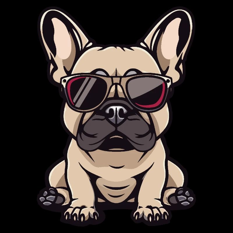 Buldog français chiens bande dessinée cool