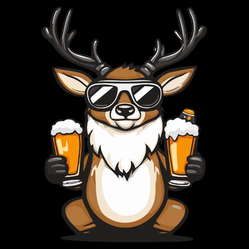 Hirsch Apres Ski Bier Comic