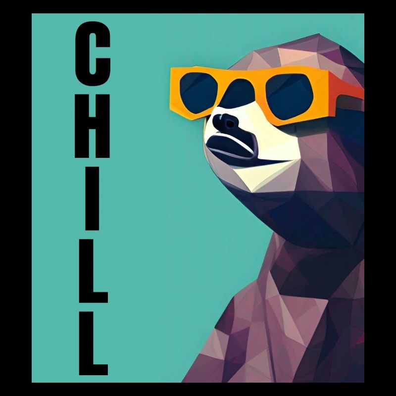 Cool Comic Portrait Sloth with sunglasses chill