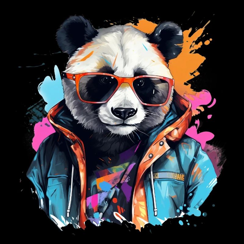 Rogue Panda. Design im Graffiti-Stil.