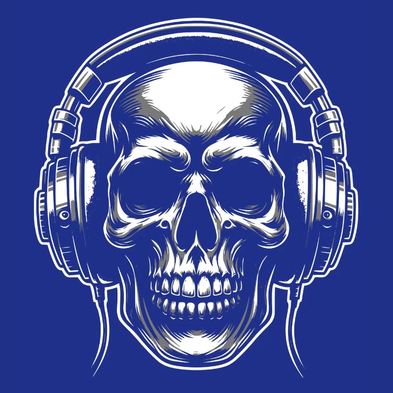 Crâne avec casque comme DJ