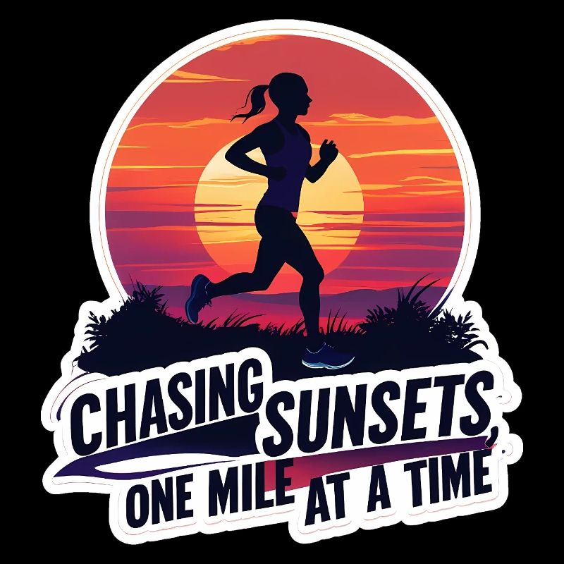 Chasing Sunsets Running Motivational Fitness