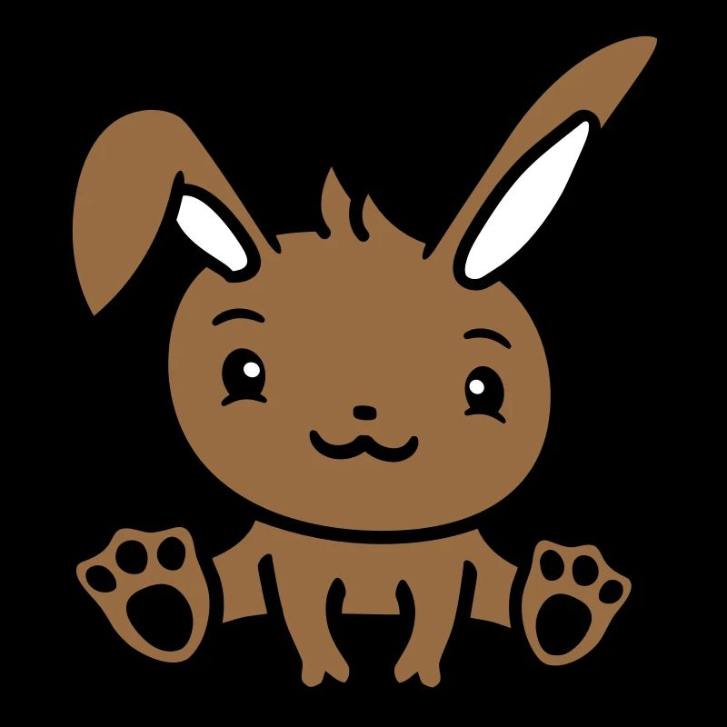 Petit lapin assis mignon l’air amical heureux