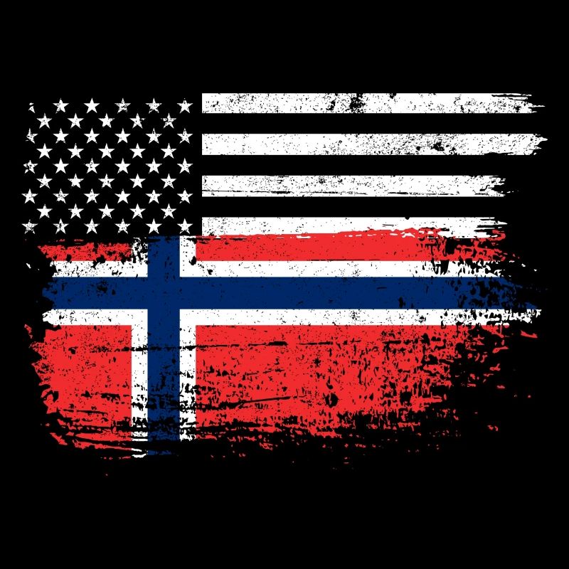 Grunge USA Norway Flag Mash