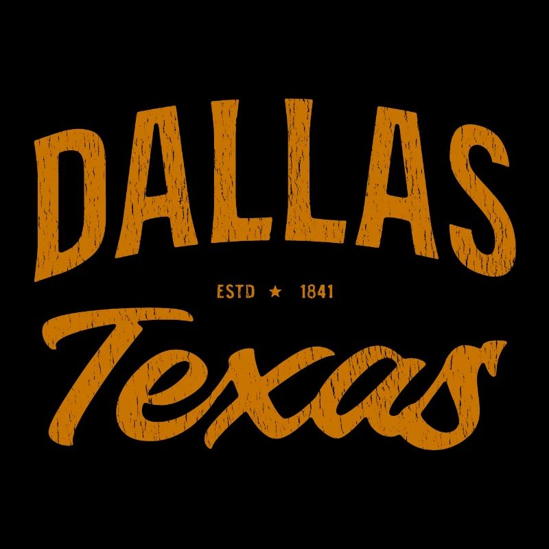 Dallas Texas Vintage Script 1841
