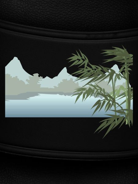 Flusslandschaft mit Palmenblätter