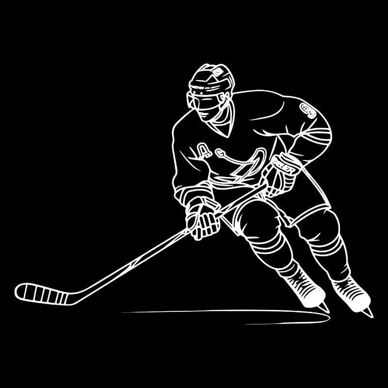 Hockey Player Line Art