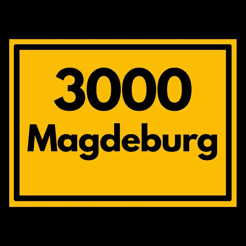 Panneau de lieu - puis rétro ancien code postal 3000 Magdebourg