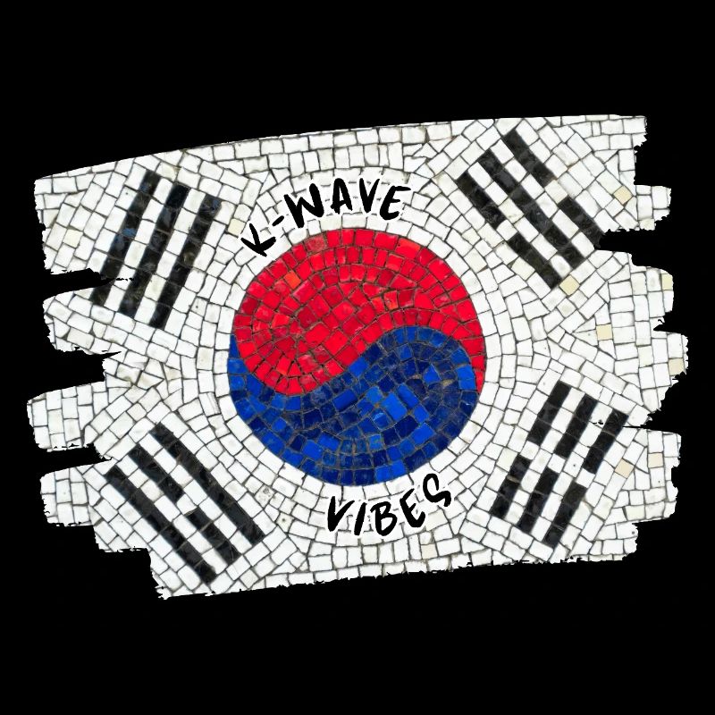 K-Wave Vibes Korea Flag Mosaic Design