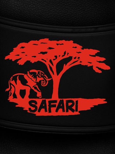 Safari and red elephant