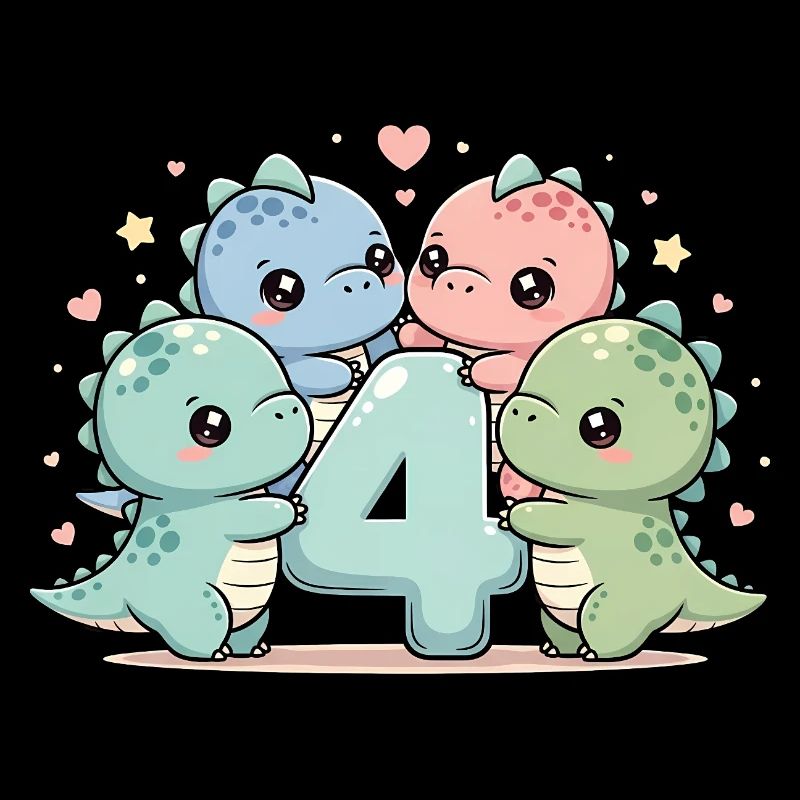 4th Birthday Dino Dinosaur 4 Years Gift