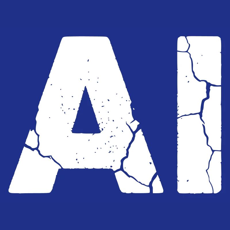 AI Artificial Intelligence Text Grunge Vector