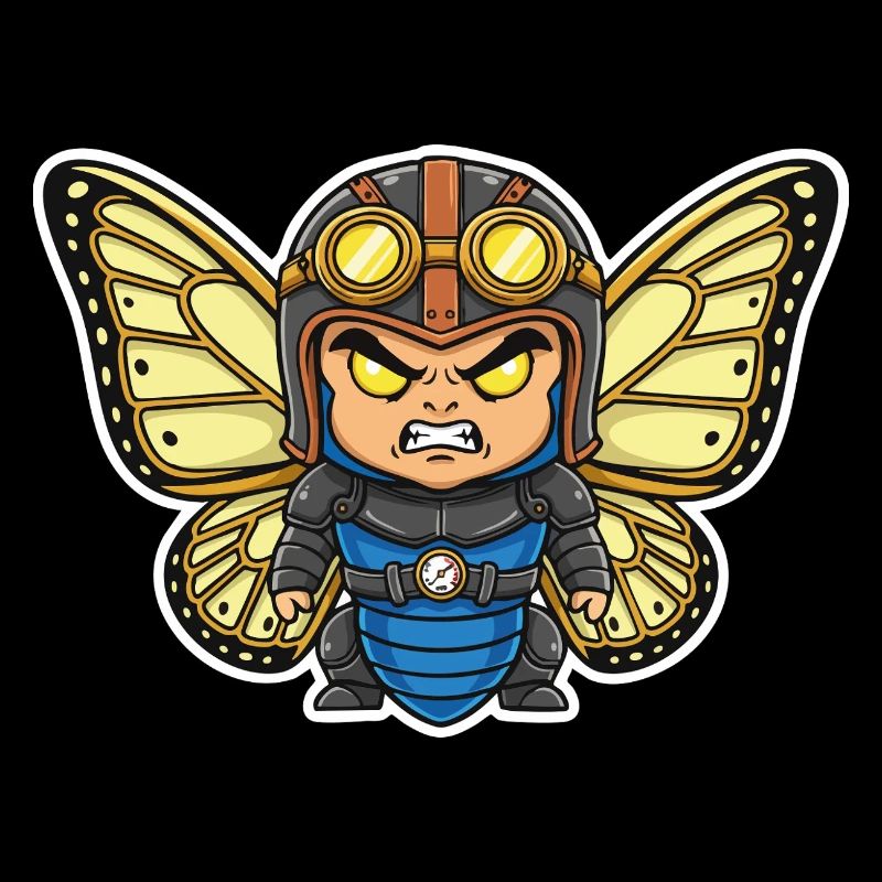 Steampunk Aviator Schmetterlingsblaue Rüstung