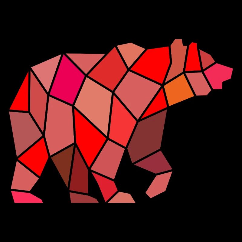 Geometric Bear in Mosaic
