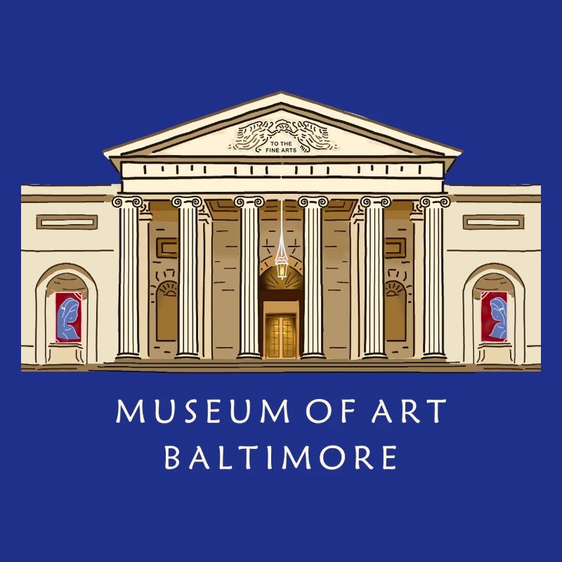 Musée de Baltimore, illustration dessinée à la main