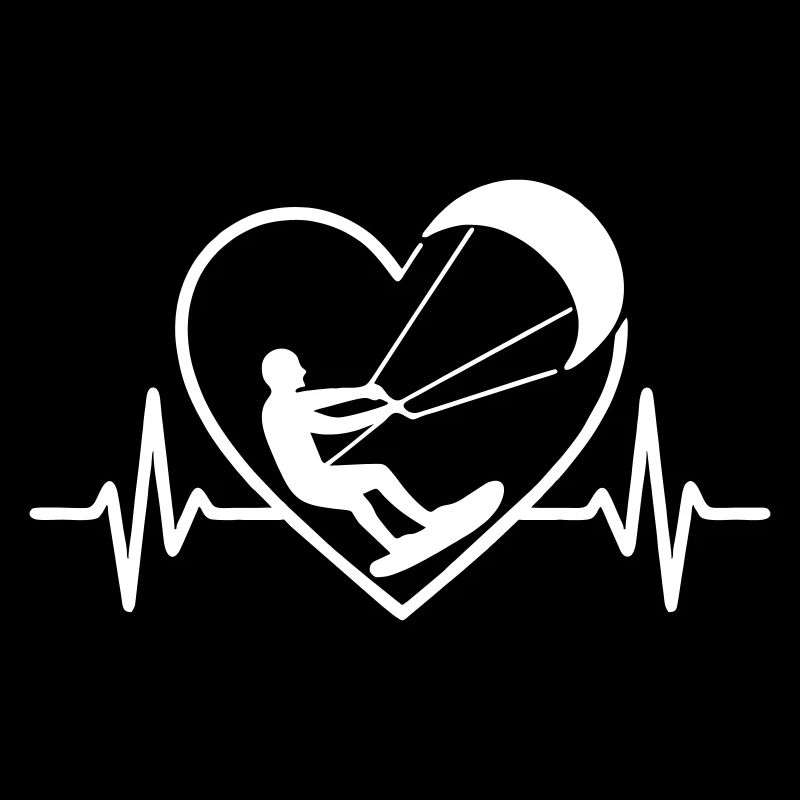 Kitesurfing Kitesurfer Heart Passion