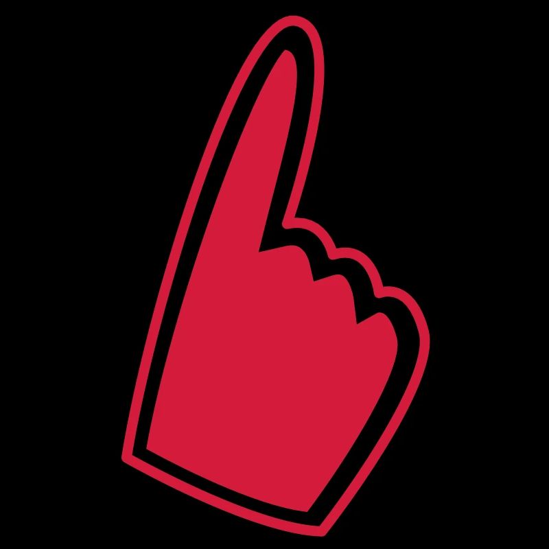 baseball surdimensionné simple main pointant vers