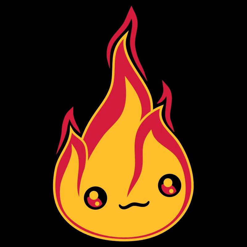 visage mignon mignon petit dessin animé comique feu f