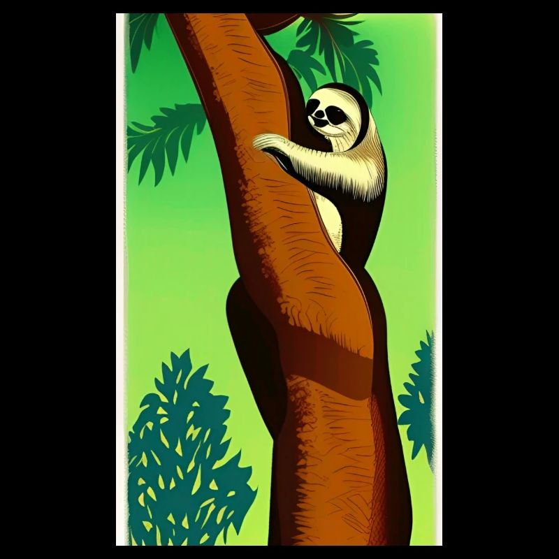 Comic Drawing Sloth (in german Faultier) Folivora