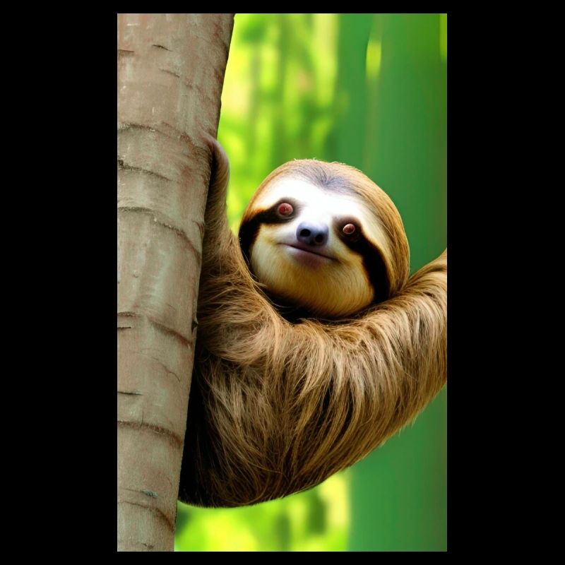 Cool Comic Drawing of a Sloth in the jungle